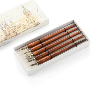 Wooden Calligraphy Pen Set (5pcs)